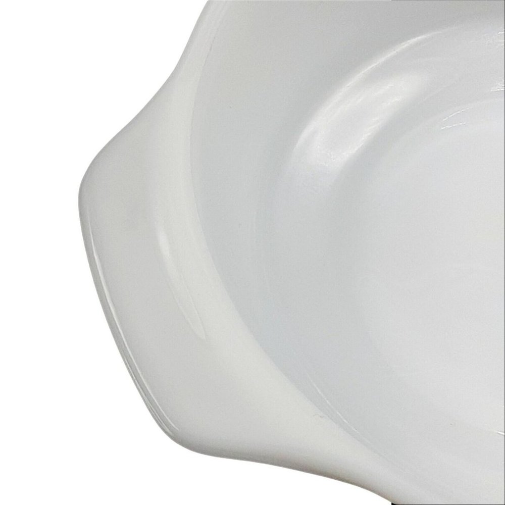 Vintage White Milk Glass Round Baker One Quart Small Casserole Side Dish #436 - Picture 2 of 10